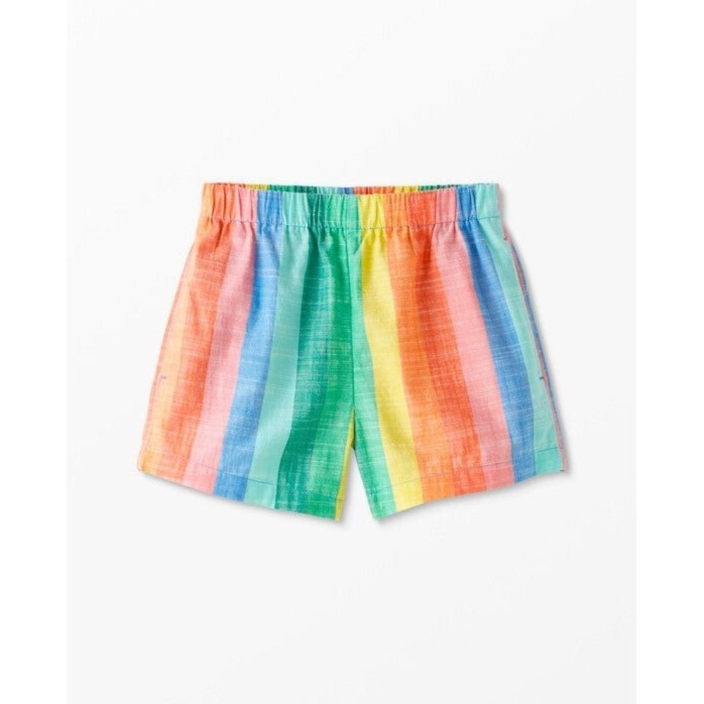Hanna Andersson Kids Rainbow Striped Cotton Shorts Size 8 130cm Multi Color